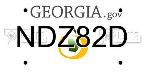 NDZ82D Georgia License Plate