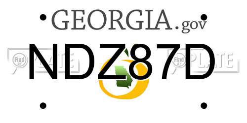 NDZ87D Georgia License Plate