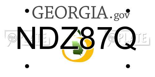 NDZ87Q Georgia License Plate