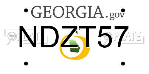 NDZT57 Georgia License Plate