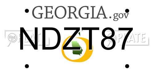 NDZT87 Georgia License Plate