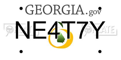 NE4T7Y Georgia License Plate