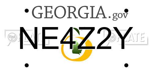 NE4Z2Y Georgia License Plate