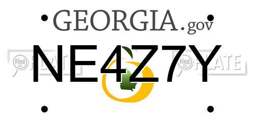 NE4Z7Y Georgia License Plate