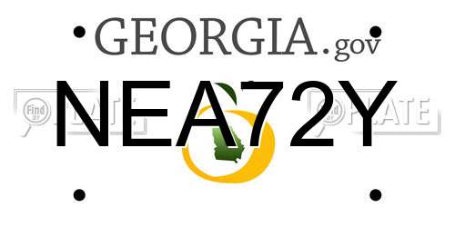 NEA72Y Georgia License Plate
