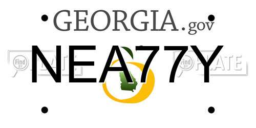 NEA77Y Georgia License Plate