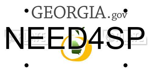 NEED4SP Georgia License Plate
