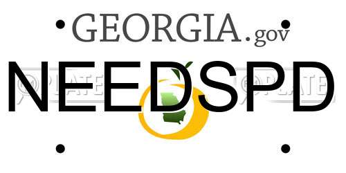 NEEDSPD Georgia License Plate
