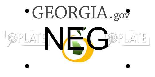 NEG Georgia License Plate