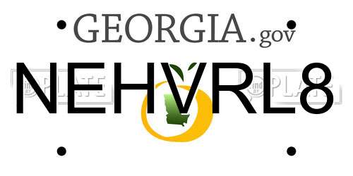NEHVRL8 Georgia License Plate