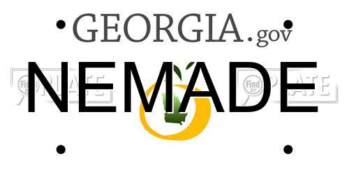 NEMADE Georgia License Plate