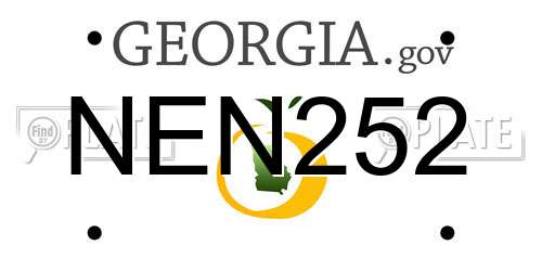 NEN252 Georgia License Plate