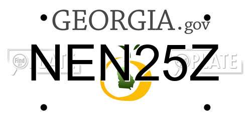 NEN25Z Georgia License Plate
