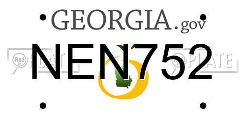NEN752 Georgia License Plate