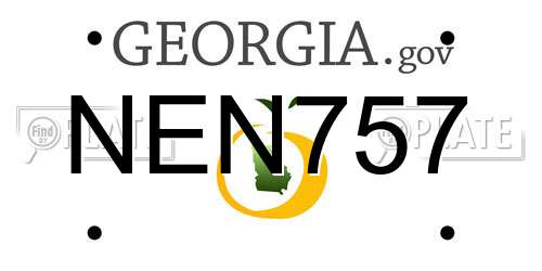 NEN757 Georgia License Plate