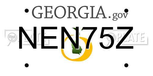 NEN75Z Georgia License Plate