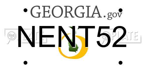 NENT52 Georgia License Plate