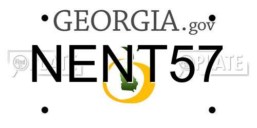 NENT57 Georgia License Plate