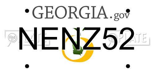 NENZ52 Georgia License Plate