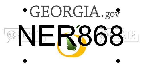 NER868 Georgia License Plate