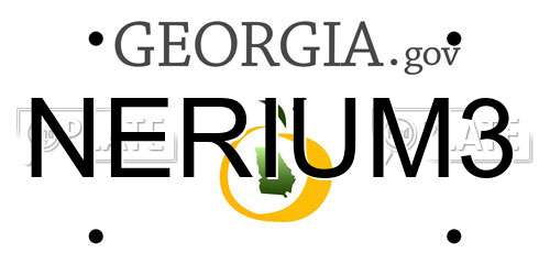 NERIUM3 Georgia License Plate