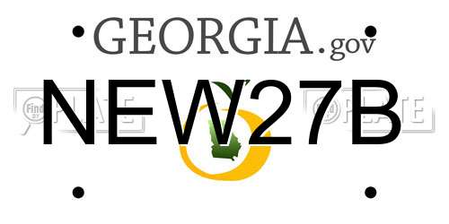 NEW27B Georgia License Plate
