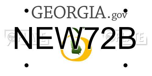 NEW72B Georgia License Plate