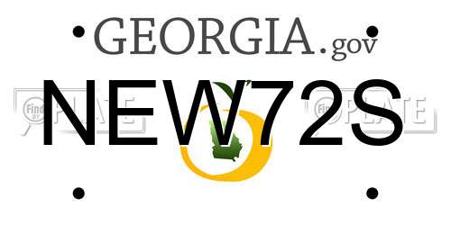 NEW72S Georgia License Plate