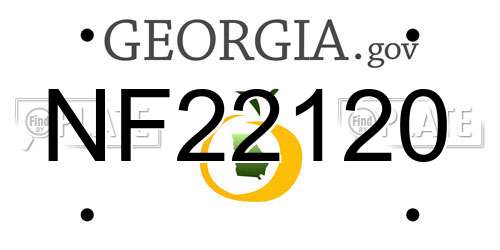 NF22120 Georgia License Plate
