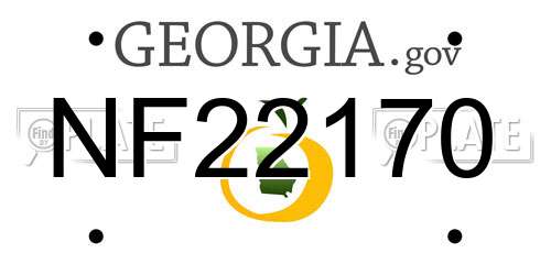 NF22170 Georgia License Plate