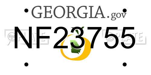NF23755 Georgia License Plate