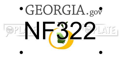 NF322 Georgia License Plate