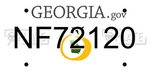 NF72120 Georgia License Plate