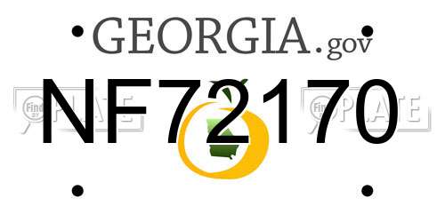 NF72170 Georgia License Plate