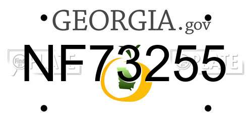 NF73255 Georgia License Plate