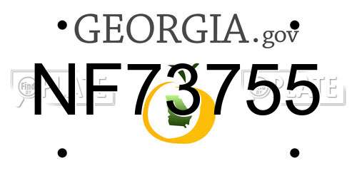 NF73755 Georgia License Plate