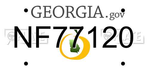 NF77120 Georgia License Plate