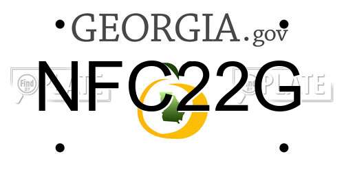 NFC22G Georgia License Plate