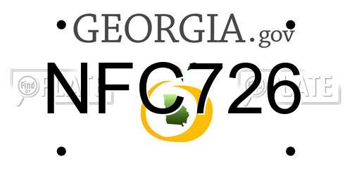 NFC726 Georgia License Plate