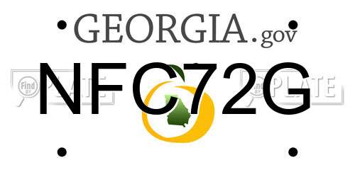 NFC72G Georgia License Plate