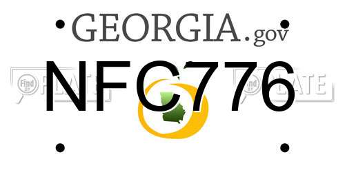 NFC776 Georgia License Plate
