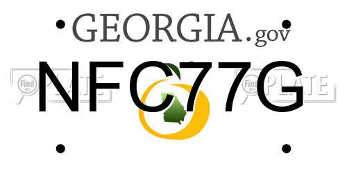 NFC77G Georgia License Plate