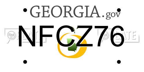 NFCZ76 Georgia License Plate