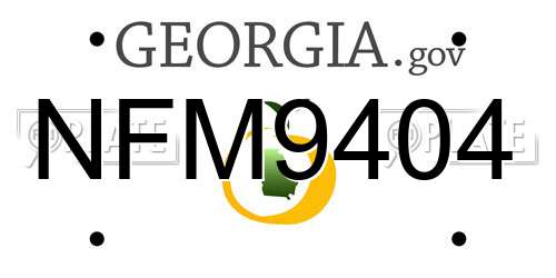 NFM9404 Georgia License Plate