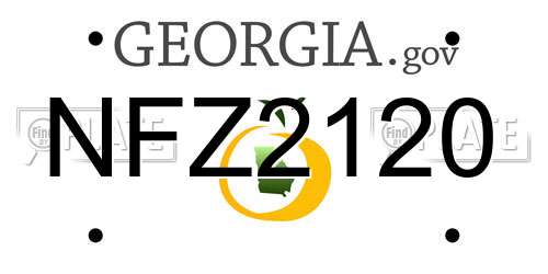 NFZ2120 Georgia License Plate