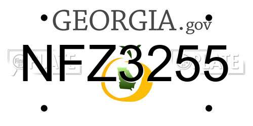 NFZ3255 Georgia License Plate