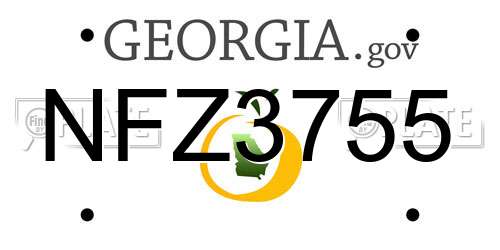 NFZ3755 Georgia License Plate
