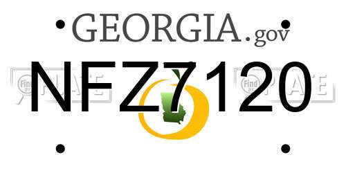 NFZ7120 Georgia License Plate