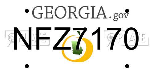 NFZ7170 Georgia License Plate