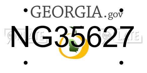NG35627 Georgia License Plate
